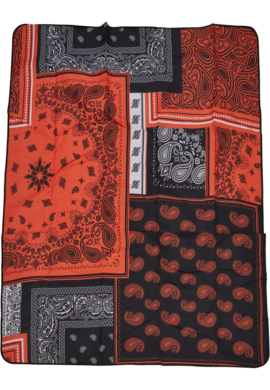 Bandana Patchwork Print Blanket black/orange one TB5120