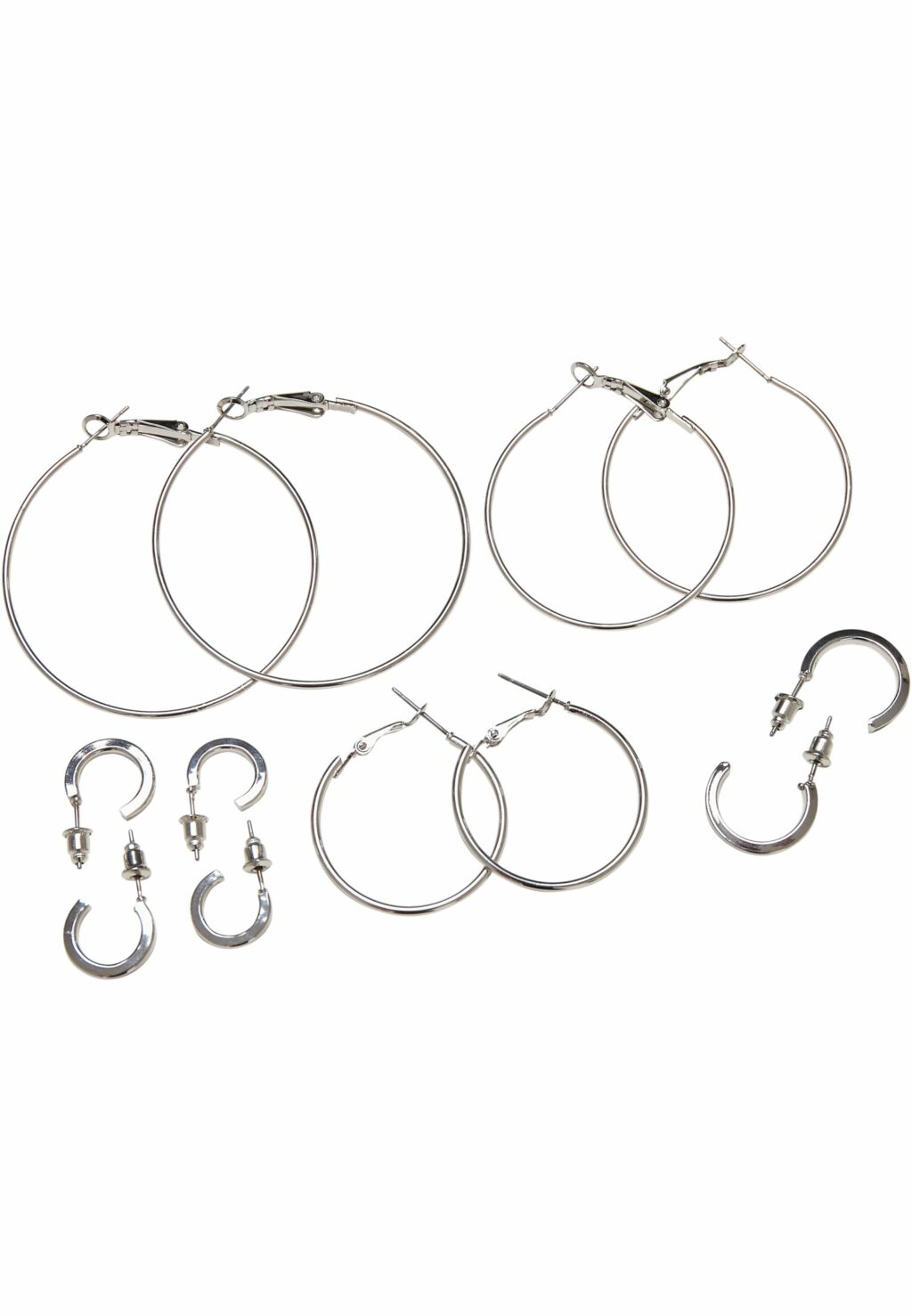 Basic Hoop Earrings 6-Pack silver one TB5224