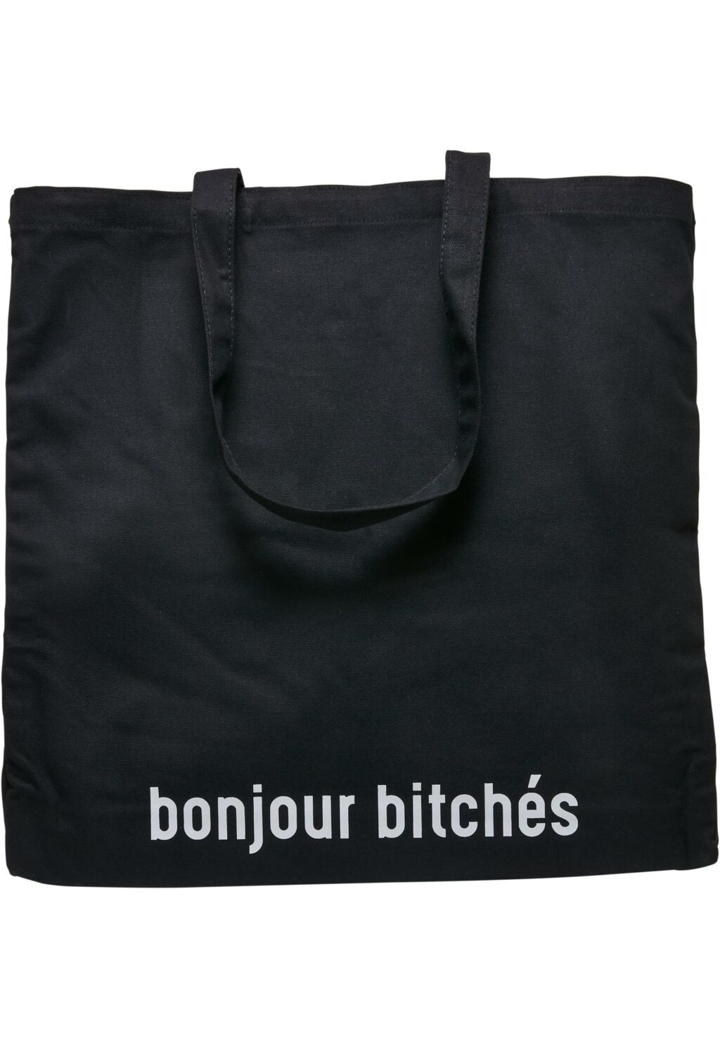 Bonjour Bitches Oversize Canvas Tote Bag black one MT2279