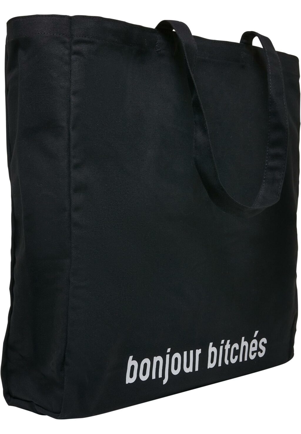Bonjour Bitches Oversize Canvas Tote Bag black one MT2279