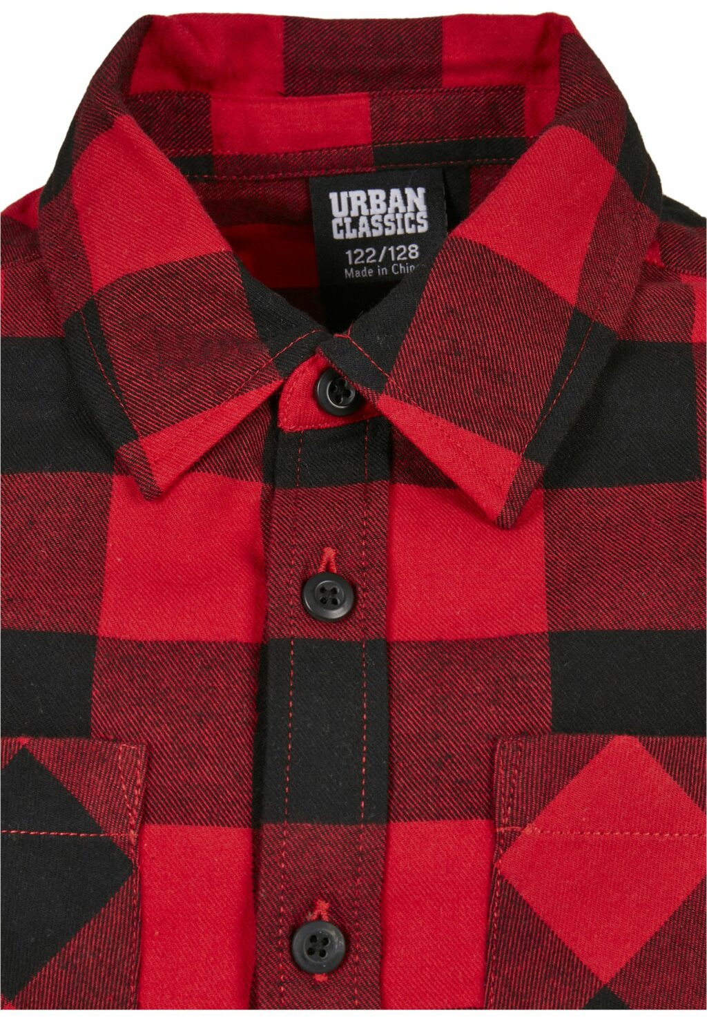 Boys Checked Flanell Shirt black/red UCK297