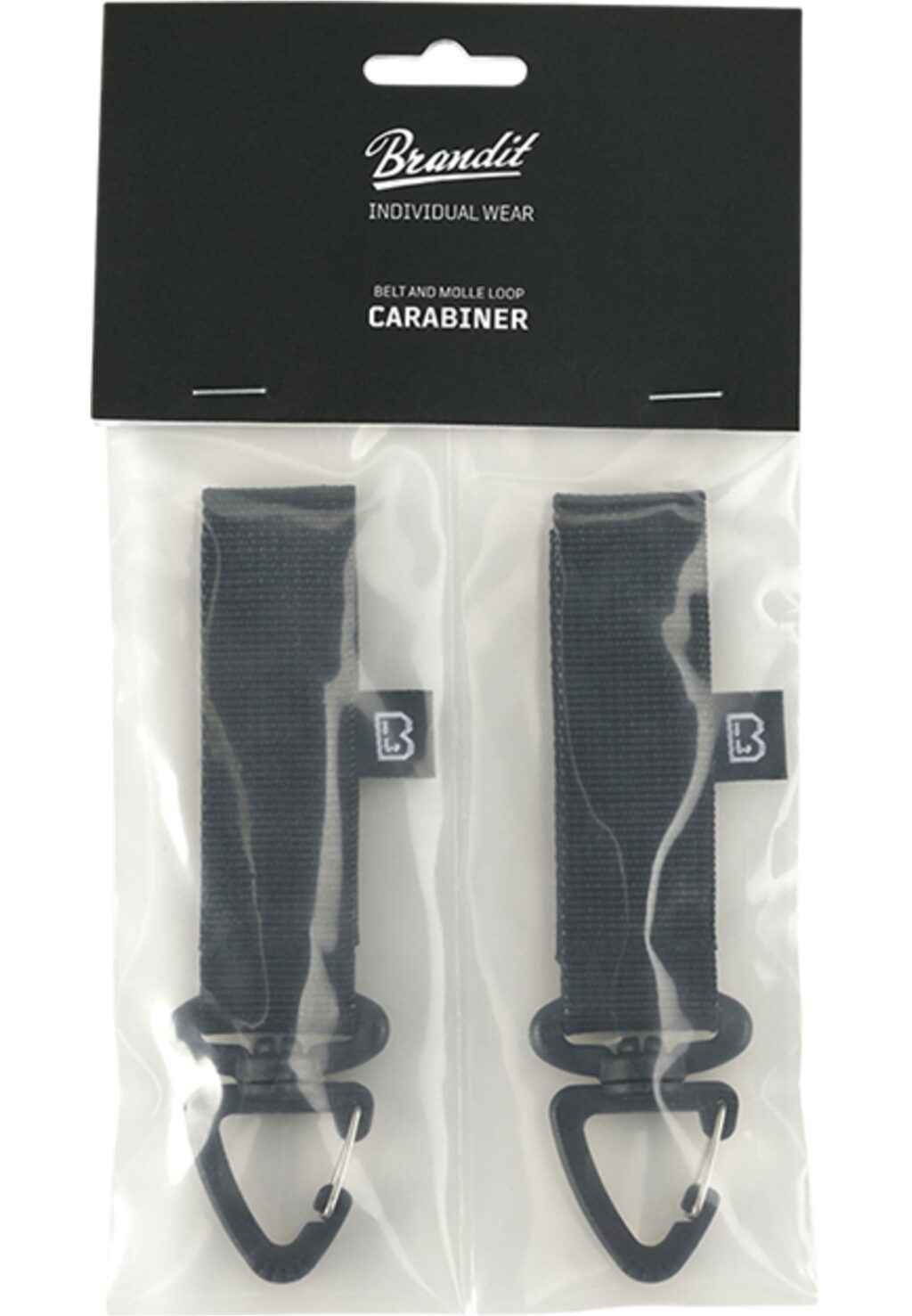 Brandit Belt and Molle Loop Carabiner 2-Pack black one BD8081