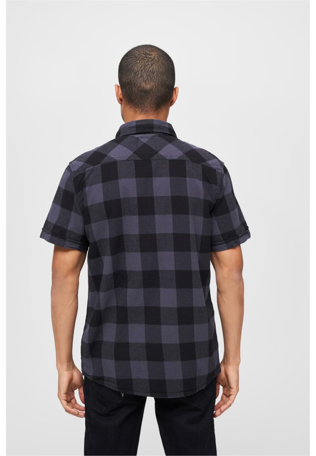 Brandit Checkshirt Halfsleeve black/grey BD4032