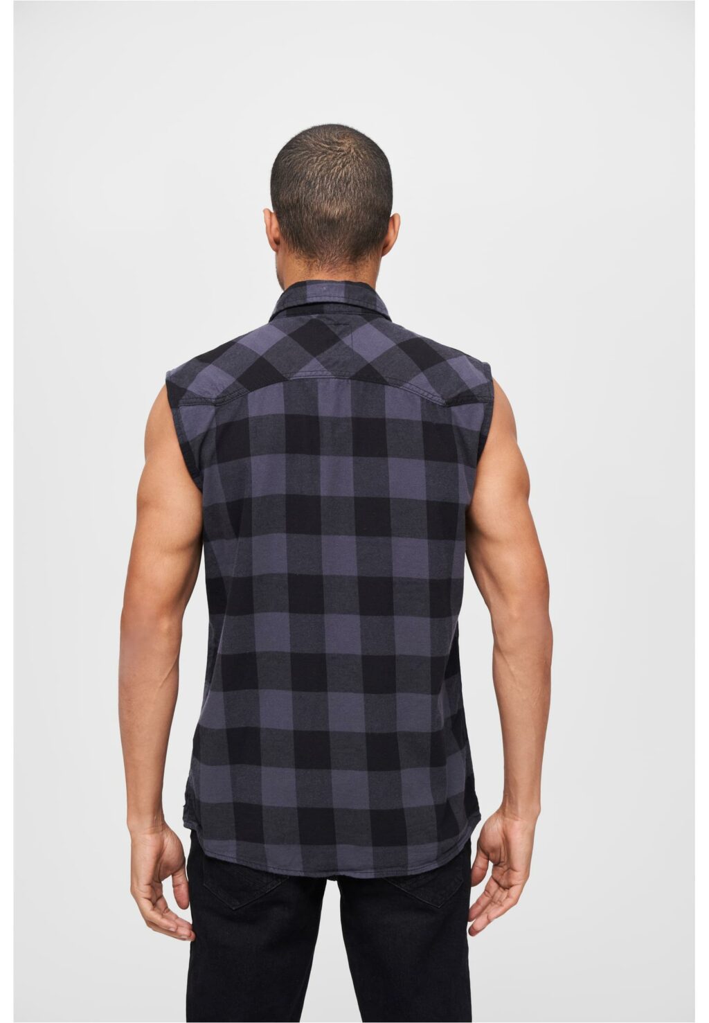 Brandit Checkshirt Sleeveless black/grey BD4031