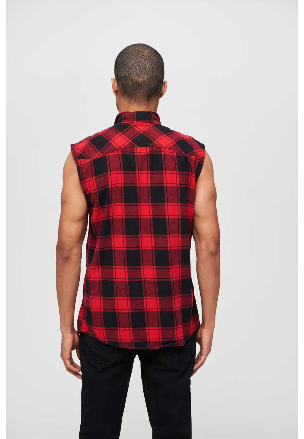 Brandit Checkshirt Sleeveless red/black BD4031
