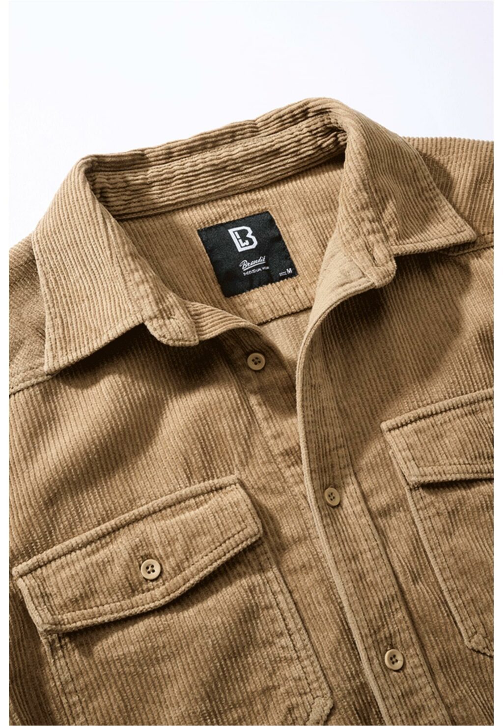 Brandit Corduroy Classic Shirt Long Sleeve camel BD4035