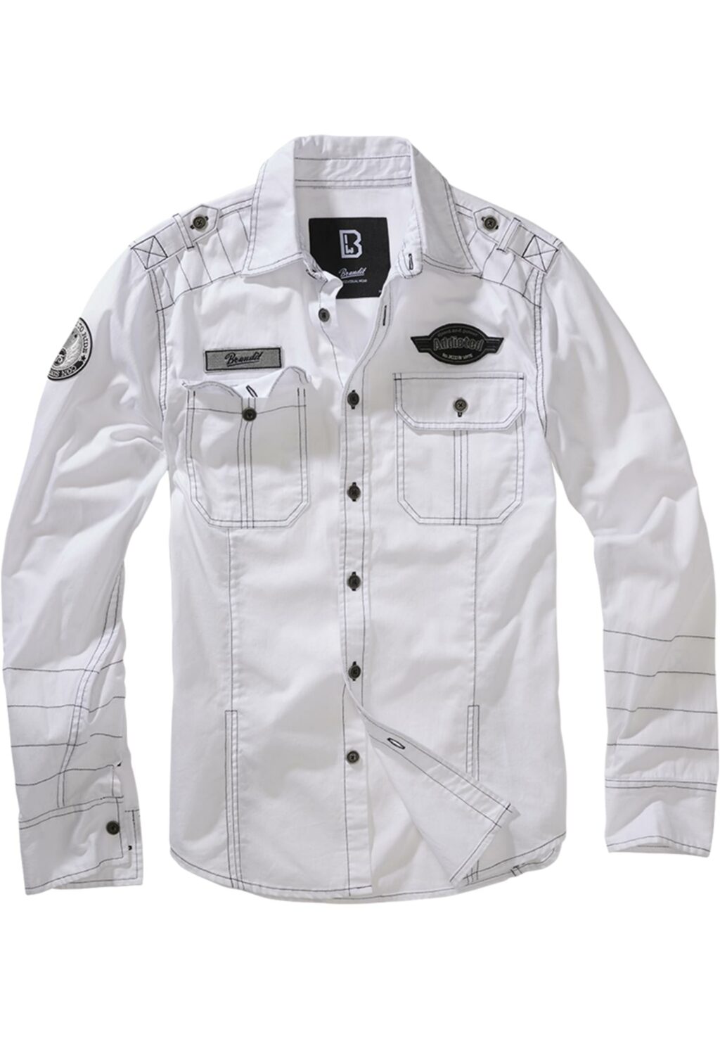 Brandit Luis Vintageshirt white BD4023