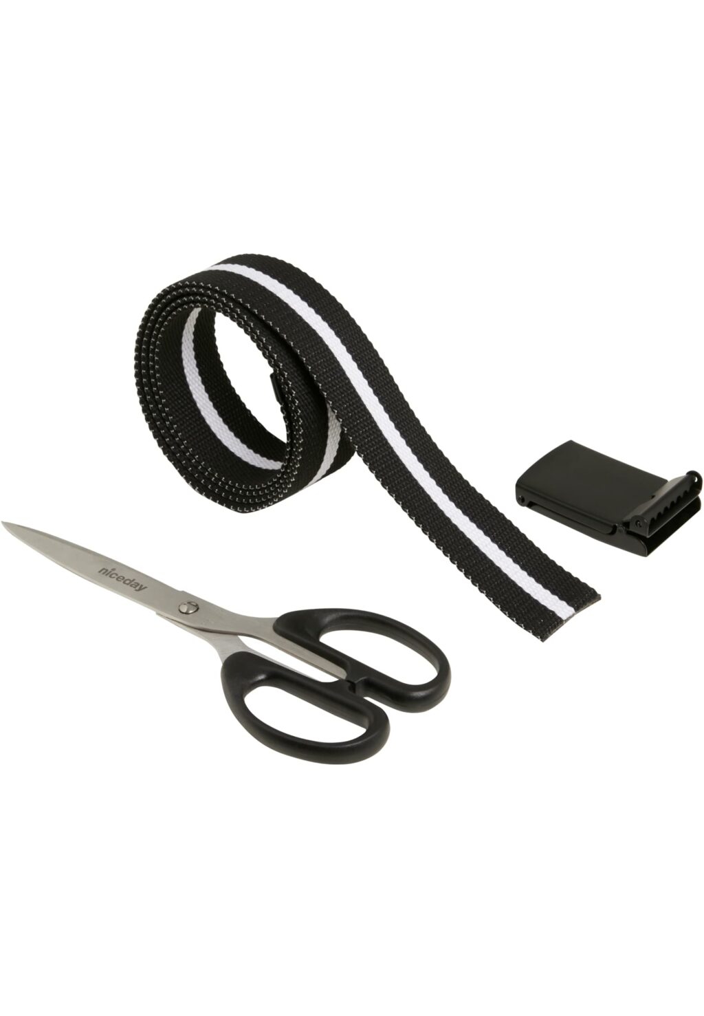 Canvas Belt black white stripe/black one TB305