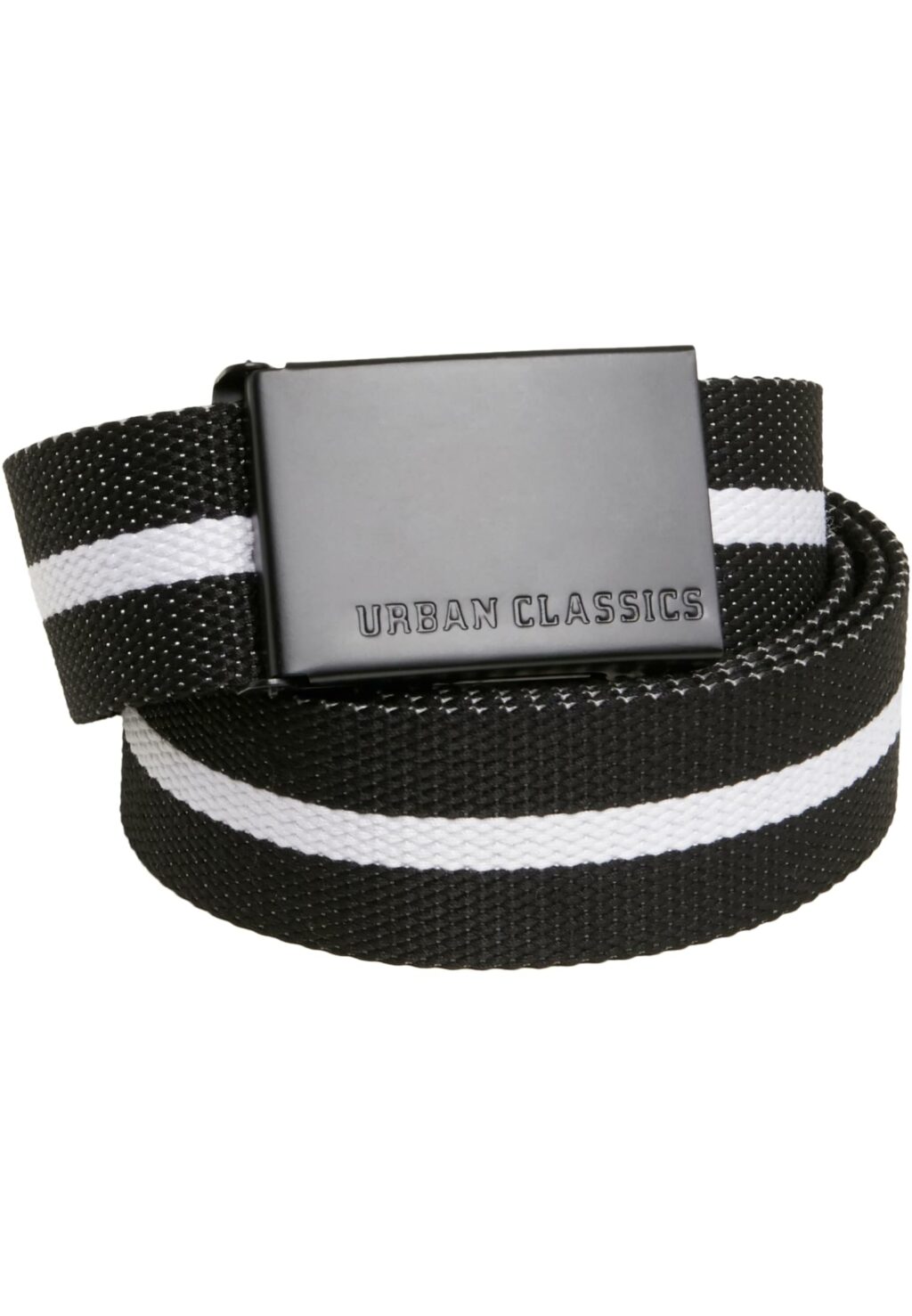 Canvas Belt black white stripe/black one TB305