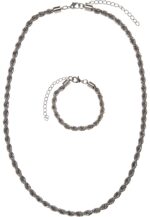 Charon Intertwine Necklace And Bracelet Set silver one TB6487