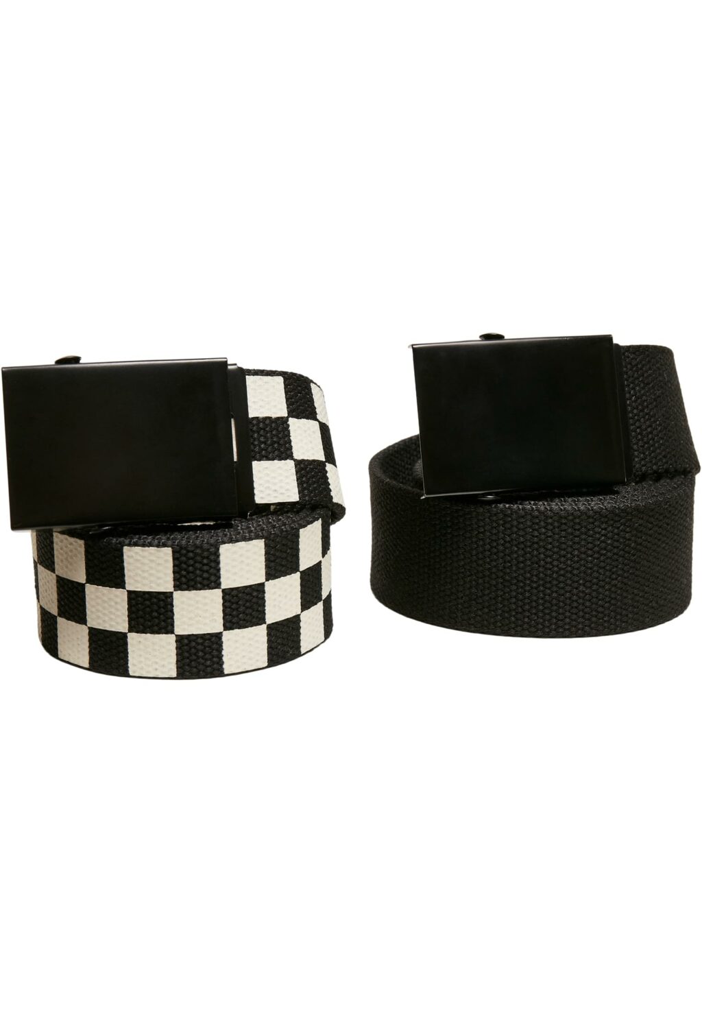 Check And Solid Canvas Belt 2-Pack black/offwhite TB5139