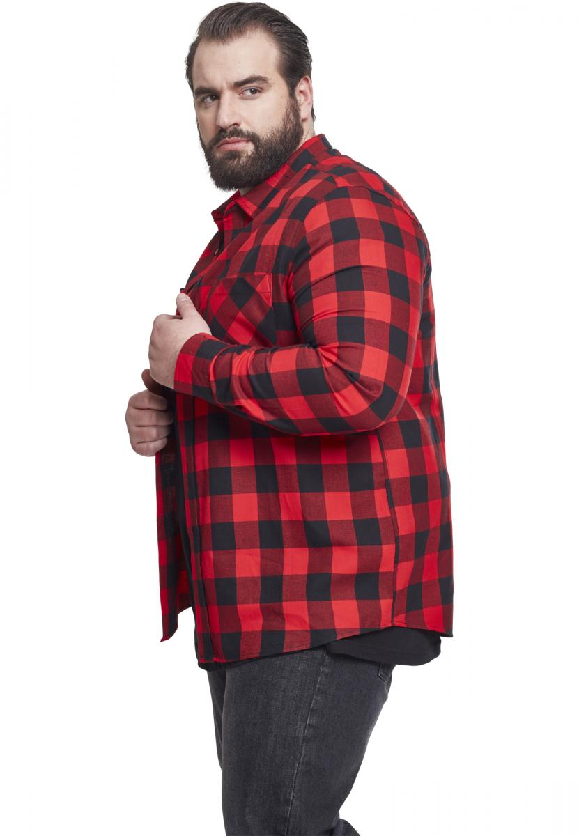 Urban Classics Checked Flanell Shirt blk/red TB297