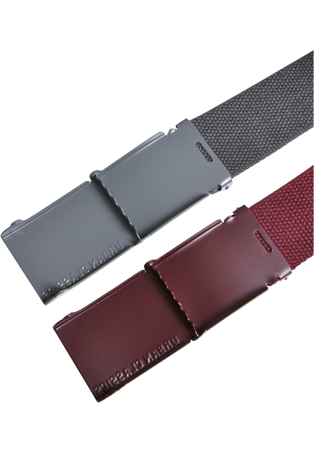 Colored Buckle Canvas Belt 2-Pack bordeaux/charcoal TB4038
