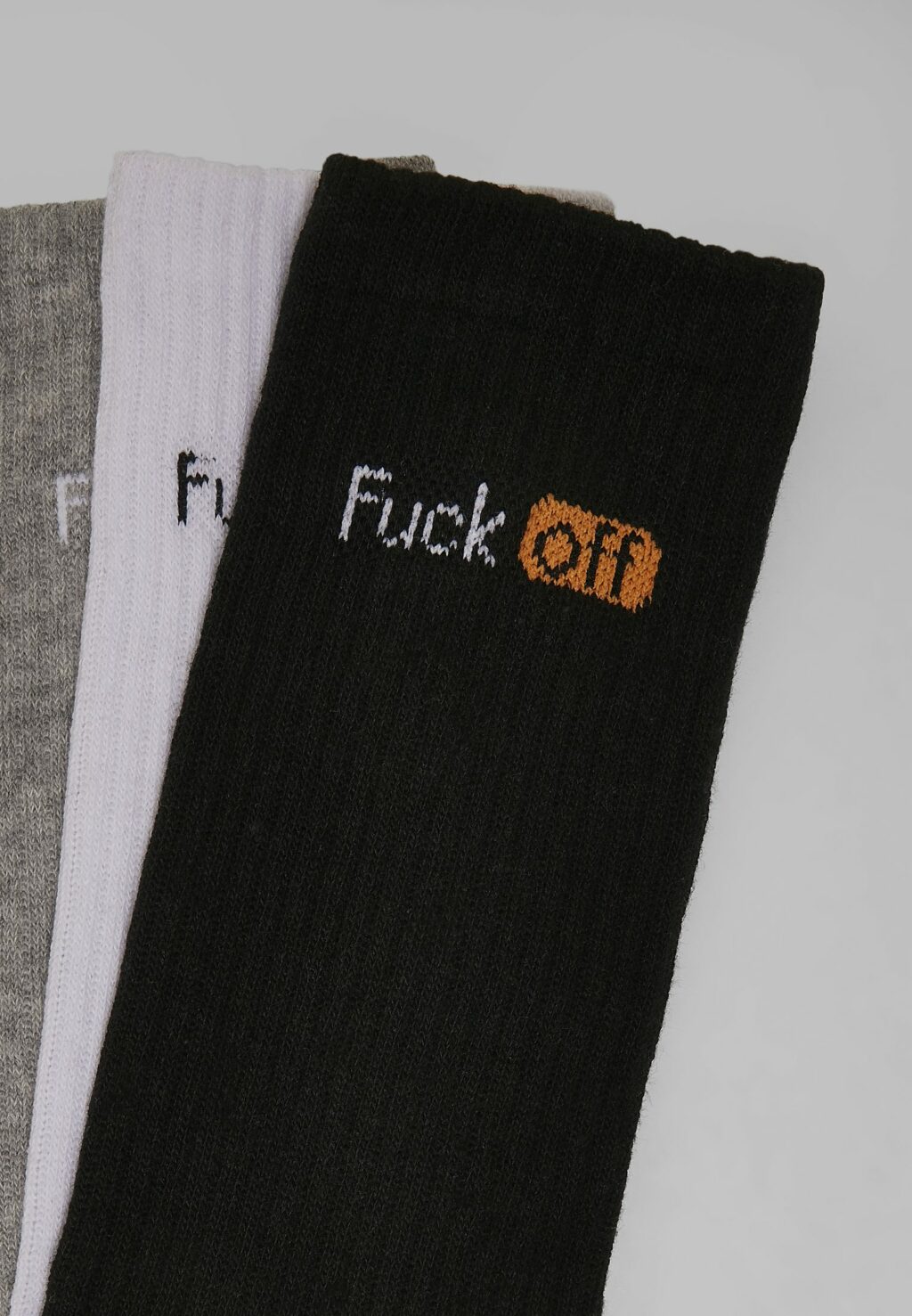 Fuck Off Socks 3-Pack black/white lightgrey MT2054