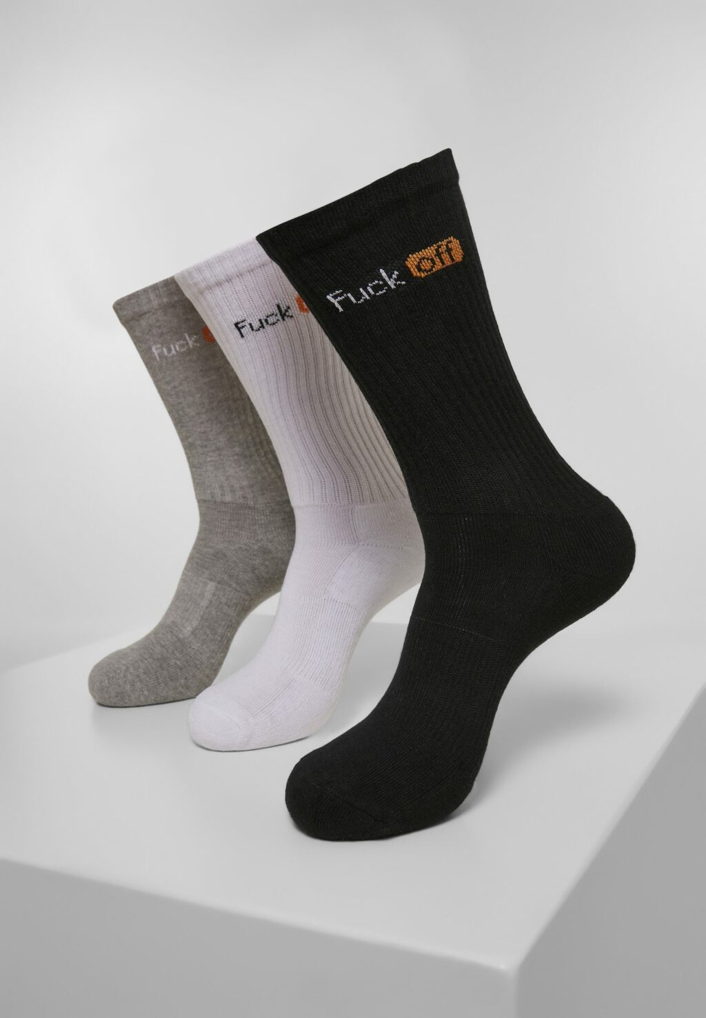 Fuck Off Socks 3-Pack black/white lightgrey MT2054