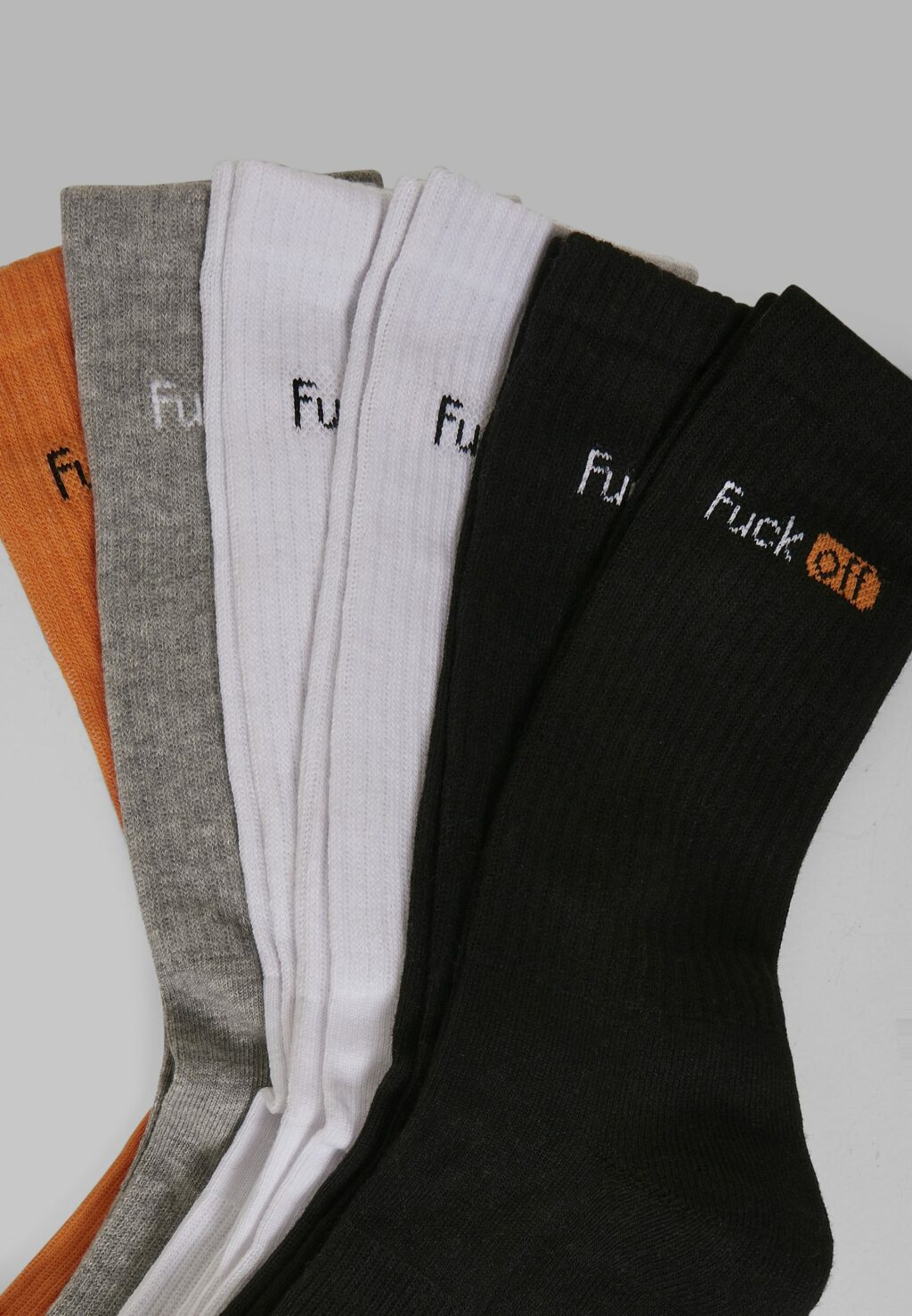Fuck Off Socks 6-Pack black/white/grey/neonorange MT2059