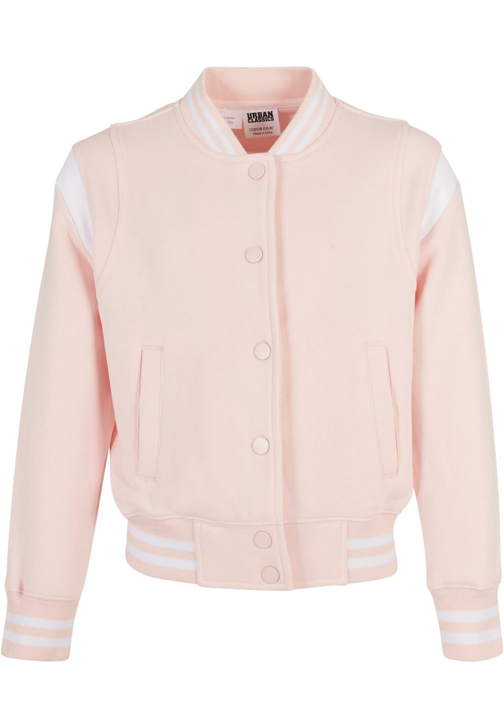 Girls Inset College Sweat Jacket pink/white UCK2618