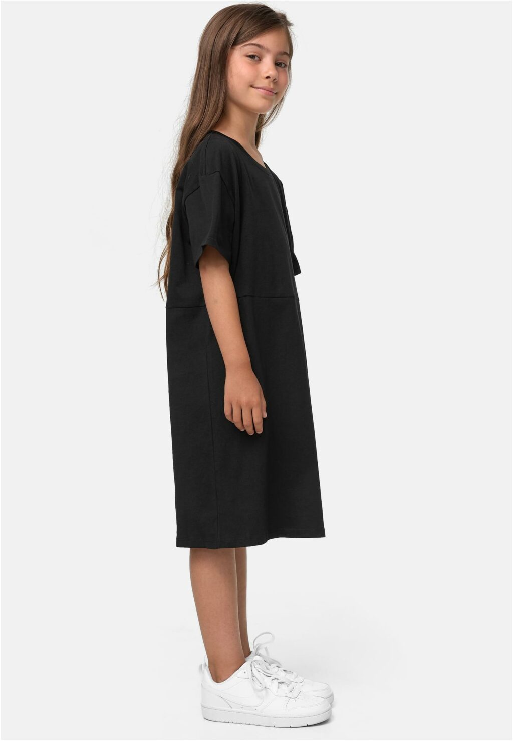 Girls Organic Oversized Tee Dress black UCK4091