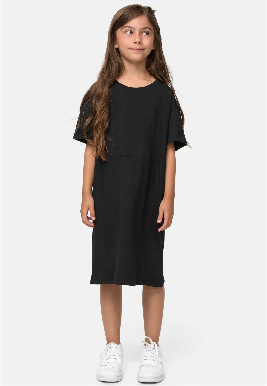 Girls Organic Oversized Tee Dress black UCK4091