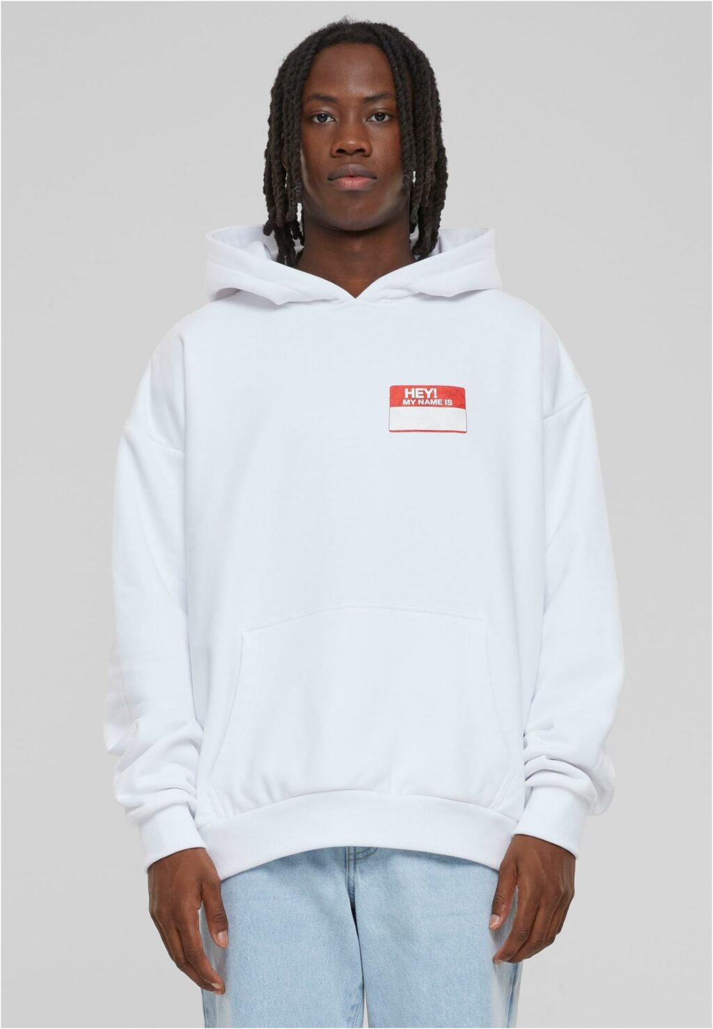 Hey! My Name Is Oversize Hoodie white MT2896