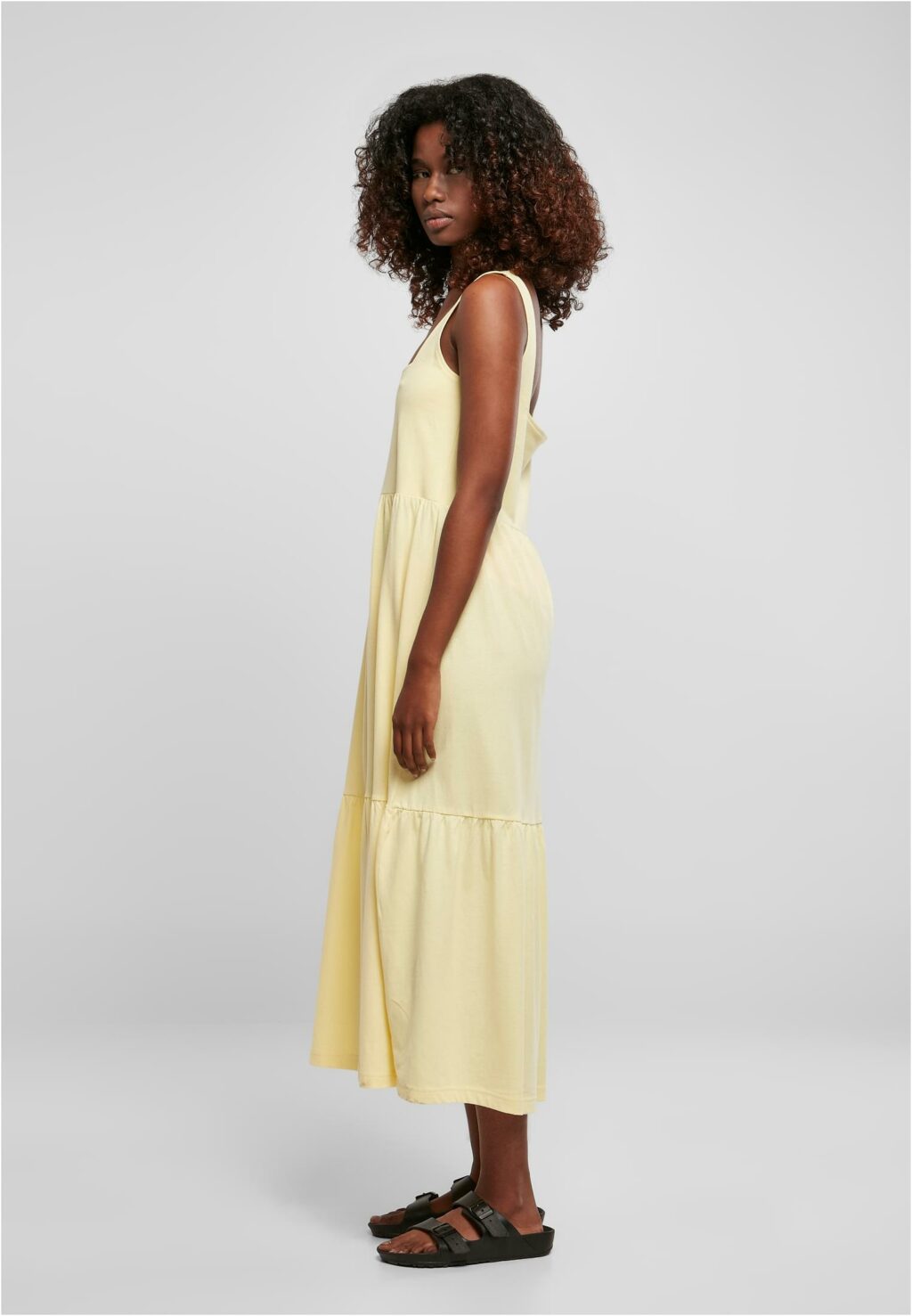 Urban Classics Ladies 7/8 Length Valance Summer Dress softyellow TB4784