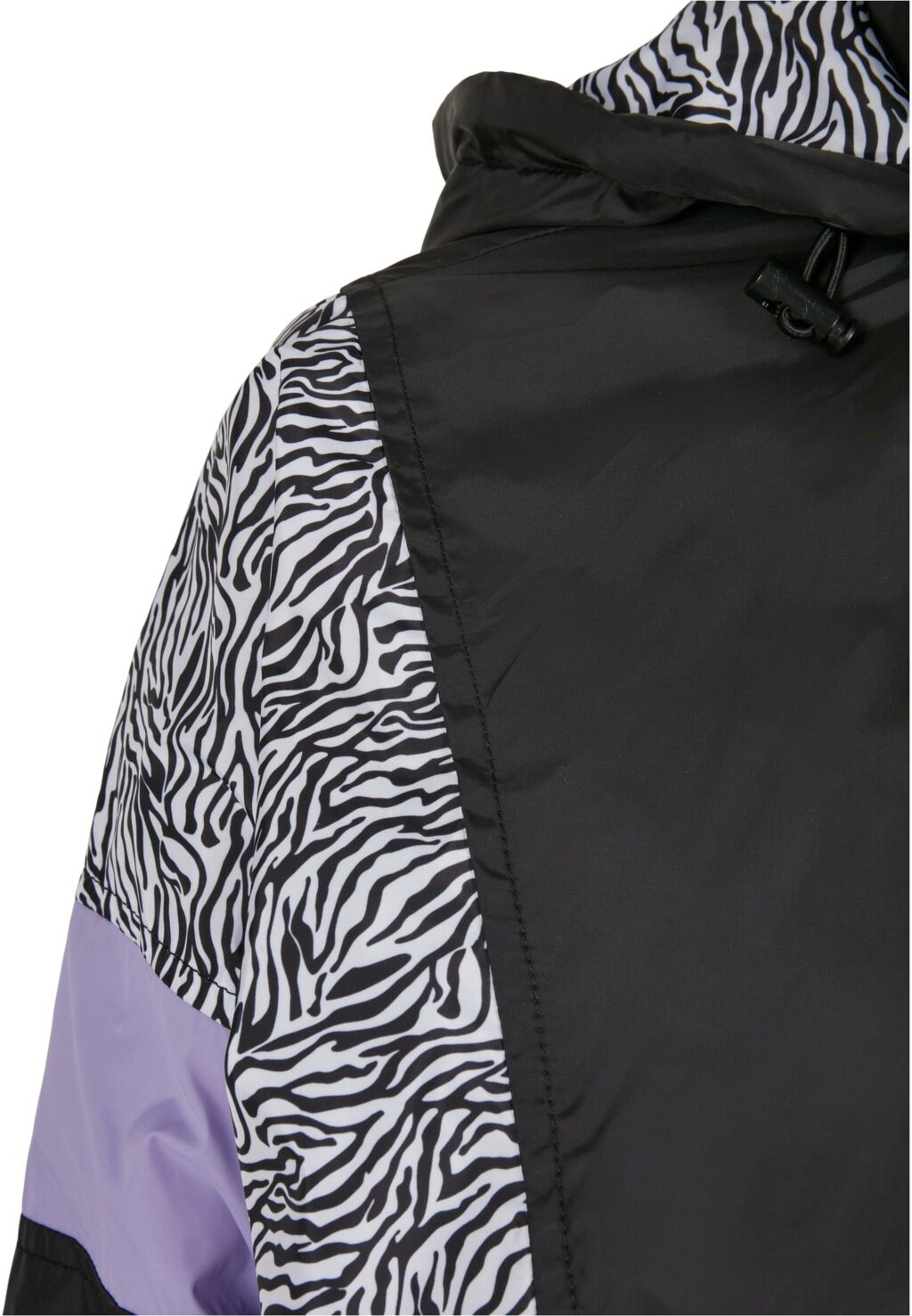 Urban Classics Ladies AOP Mixed Pull Over Jacket black/zebra TB3063