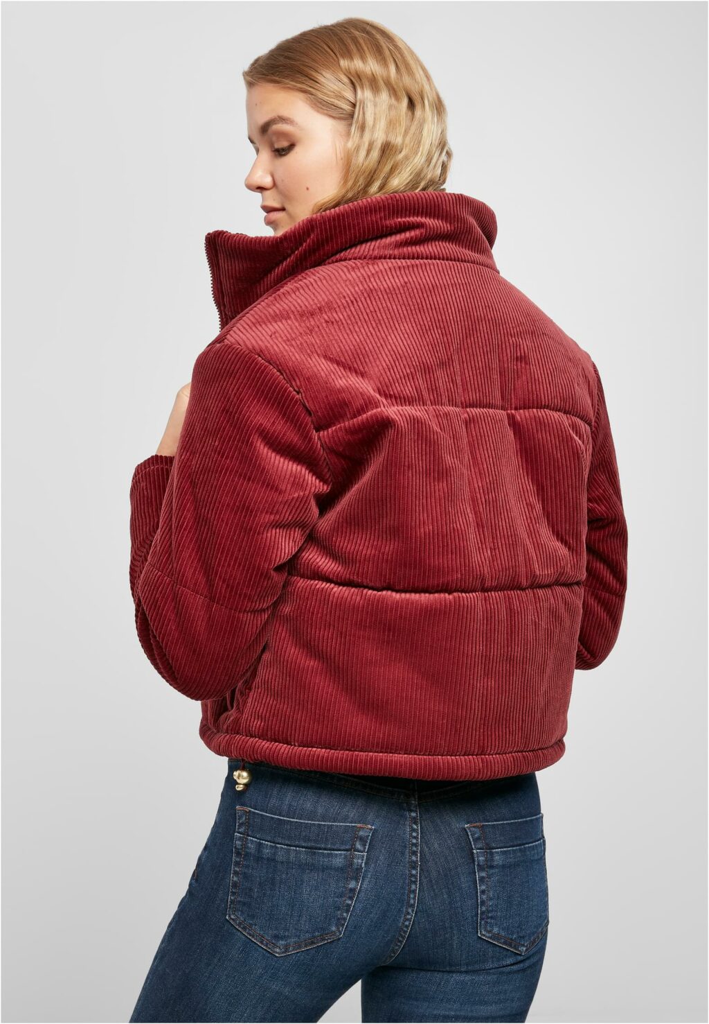 Urban Classics Ladies Corduroy Puffer Jacket burgundy TB3769
