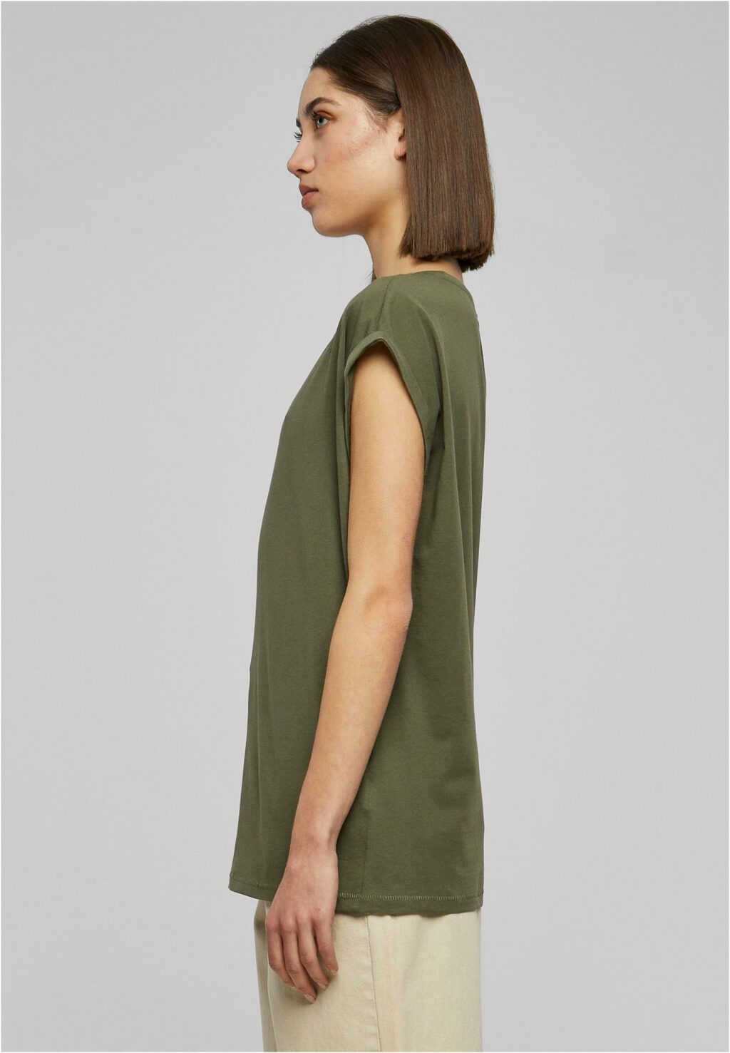 Urban Classics Ladies Extended Shoulder Tee olive TB771