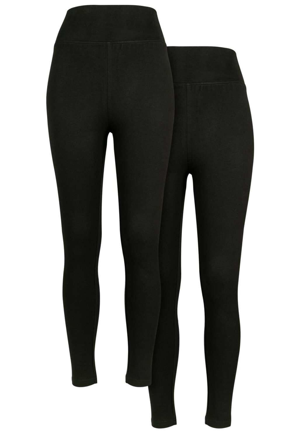 Urban Classics Ladies High Waist Jersey Leggings 2-Pack black+black TB2633A