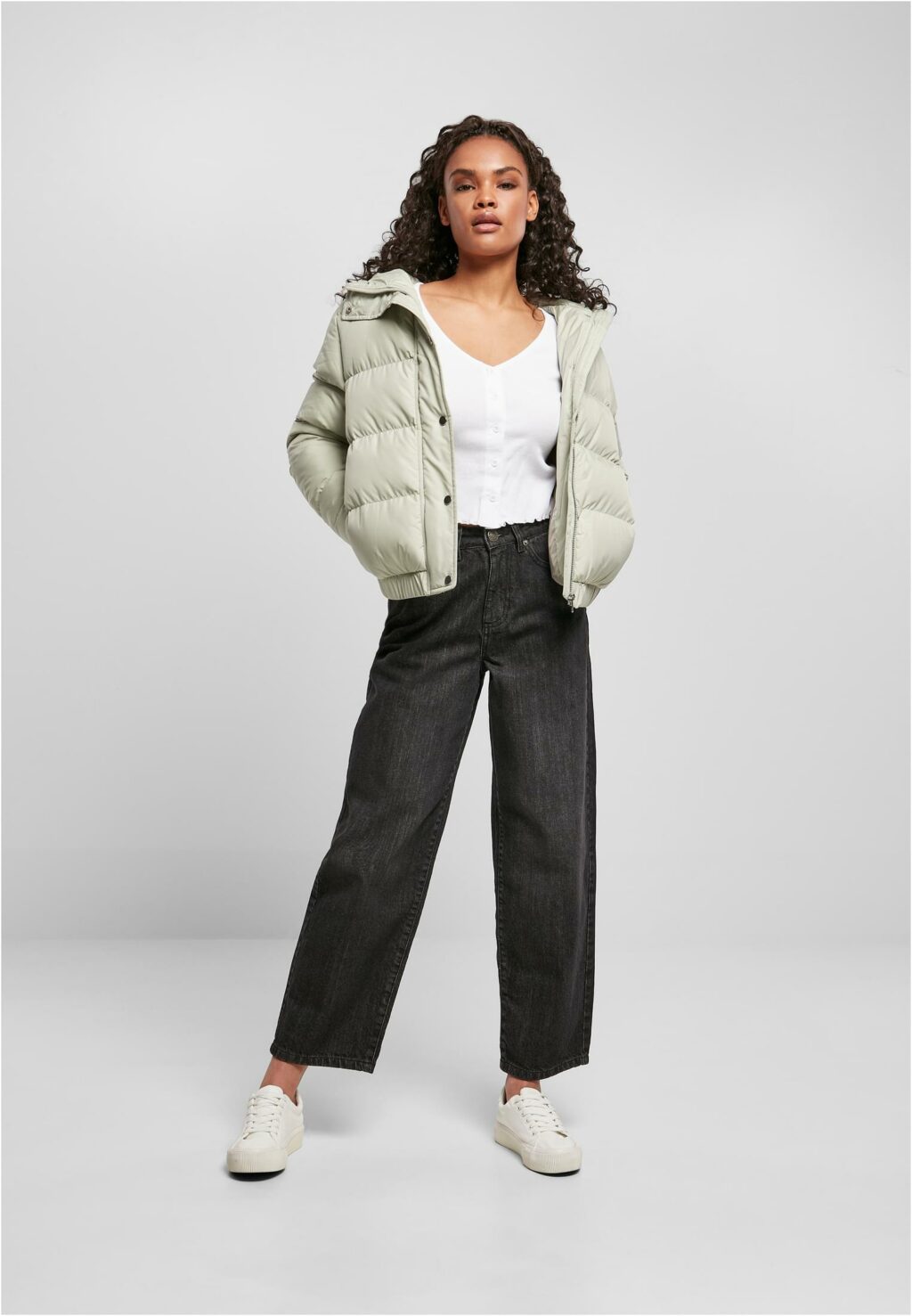Urban Classics Ladies Hooded Puffer Jacket softsalvia TB1756