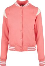 Urban Classics Ladies Inset College Sweat Jacket palepink/whitesand TB2618