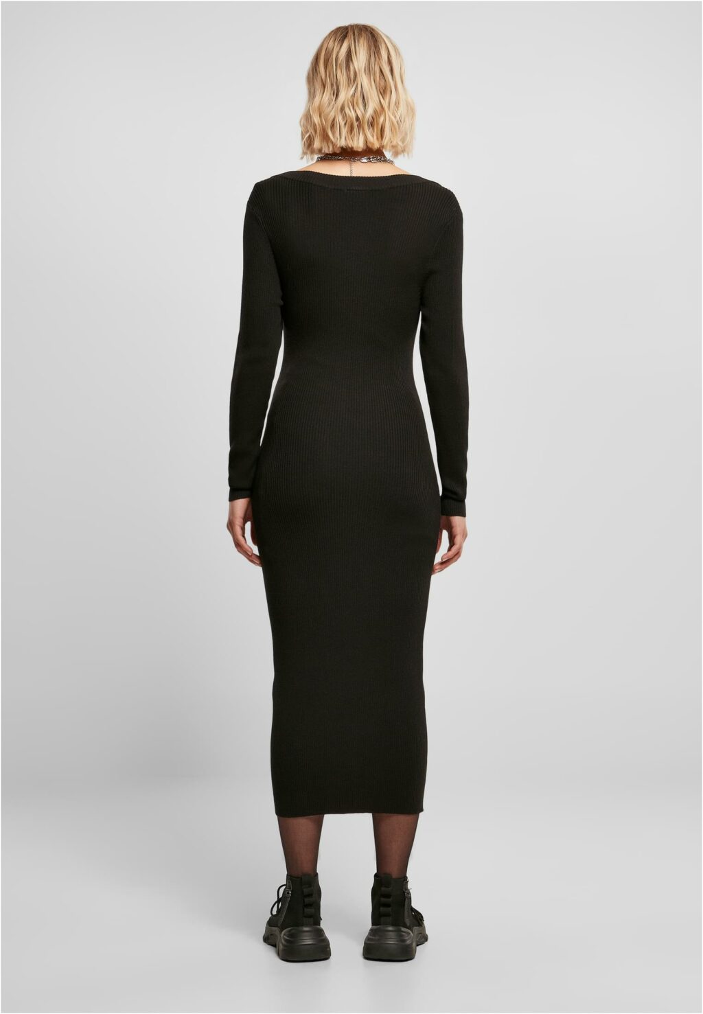 Urban Classics Ladies Long Knit Dress black TB4526
