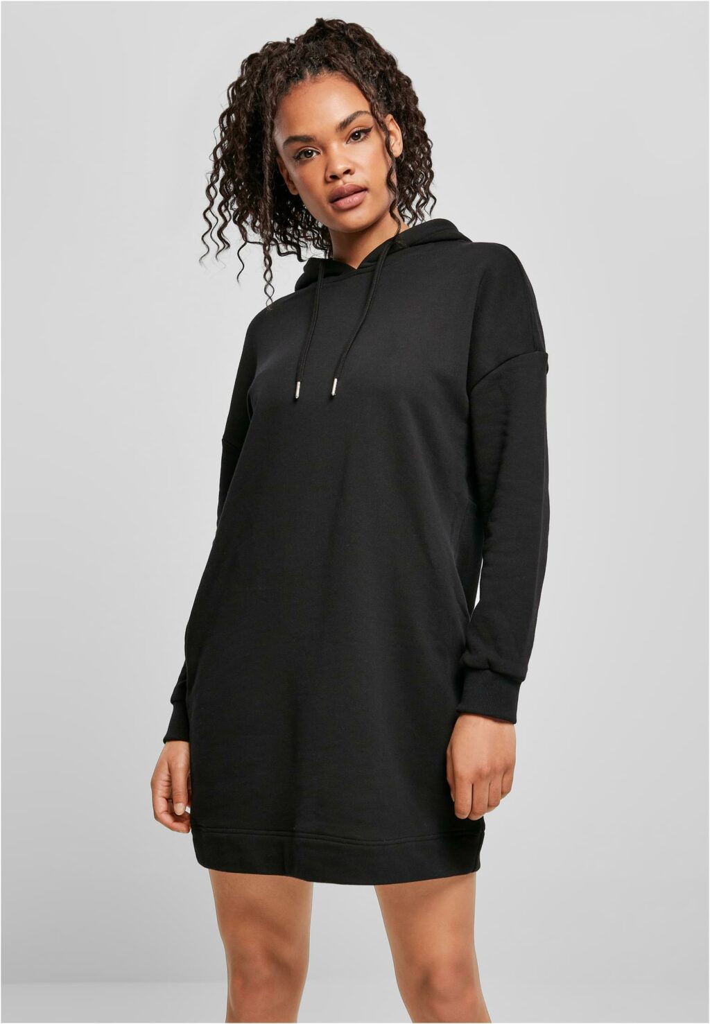 Urban Classics Ladies Organic Oversized Terry Hoody Dress black TB4094