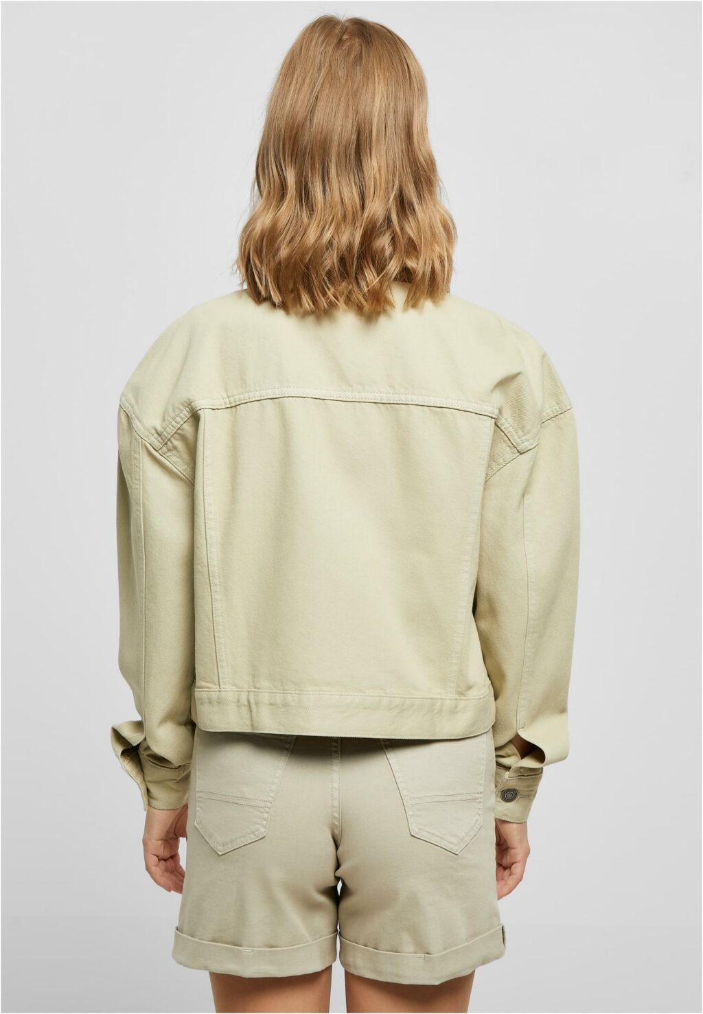 Urban Classics Ladies Oversized Colored Denim Jacket softseagrass TB5490