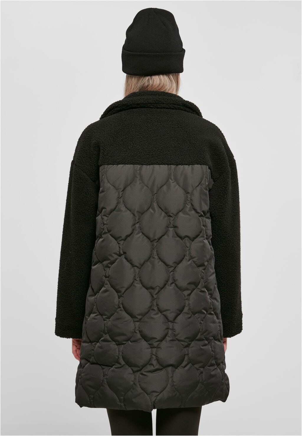 Urban Classics Ladies Oversized Sherpa Quilted Coat black TB5431