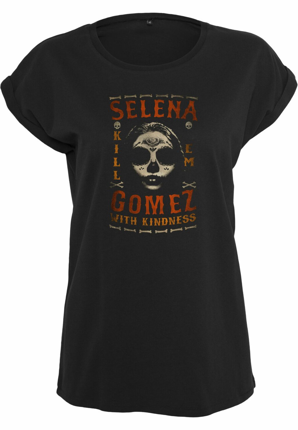 Ladies Selena Gomez Kill Em Skull Tee black MC026