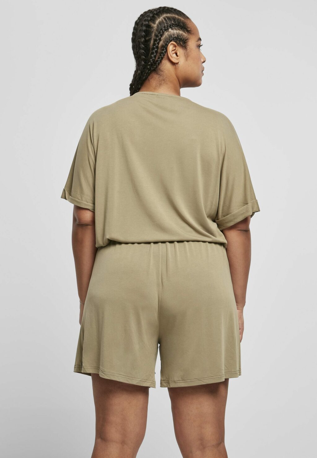 Urban Classics Ladies Short Modal Jumpsuit khaki TB4370