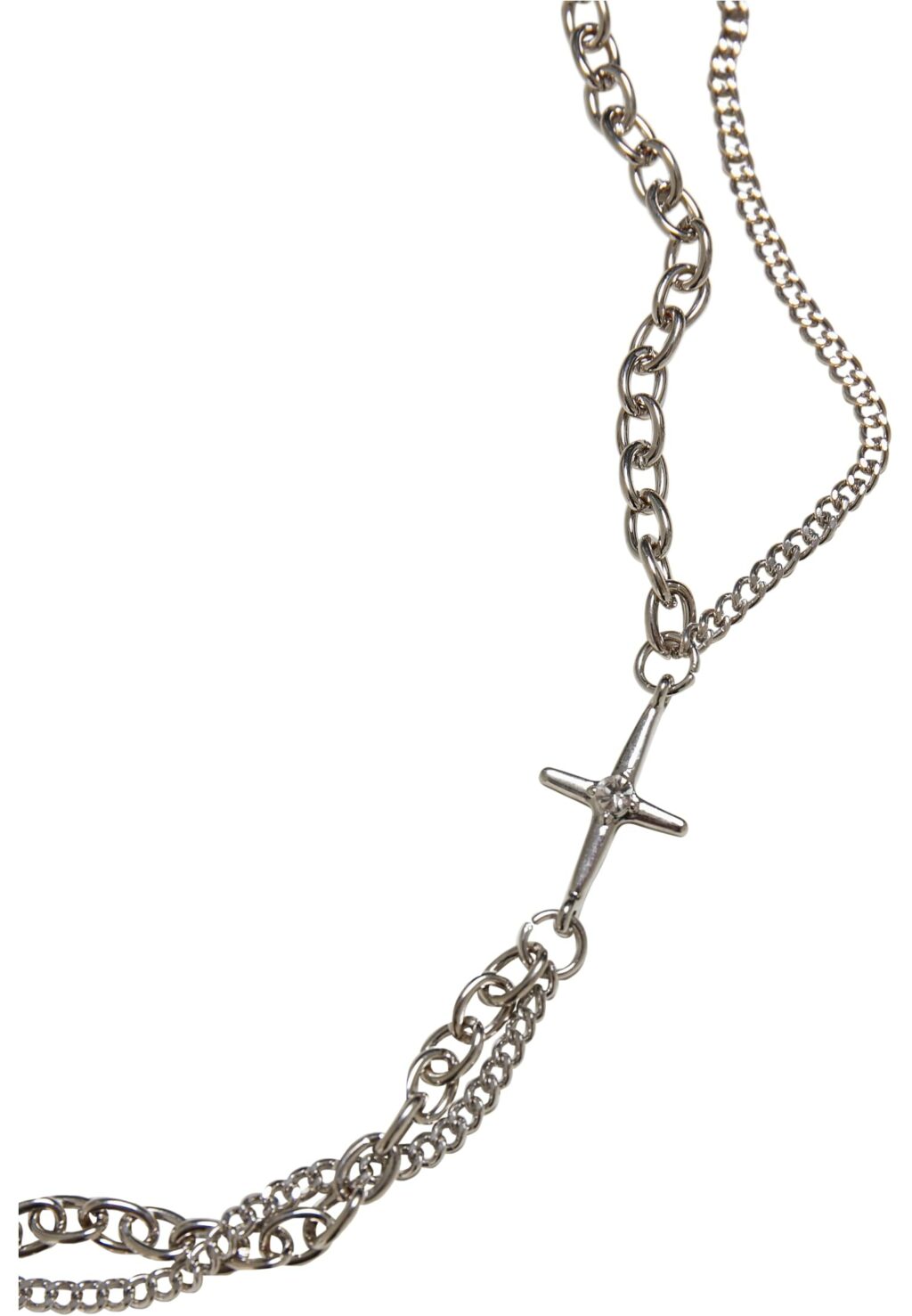 Layering Small Cross Necklace silver one TB5159