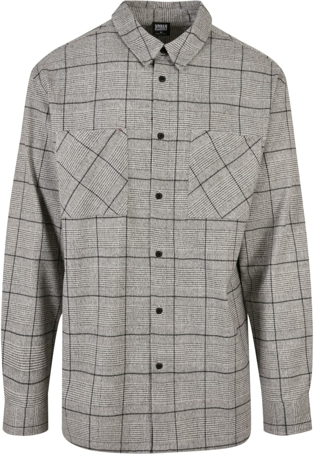 Urban Classics Long Oversized Checked Greyish Shirt grey/black TB5594