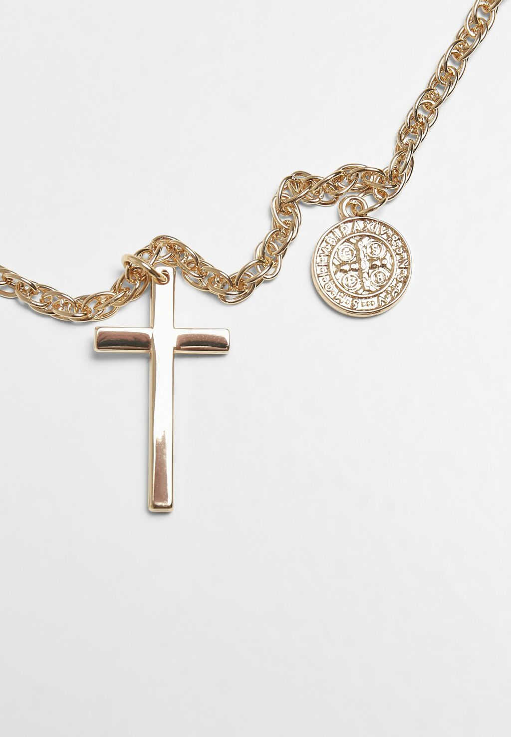 Mini Coin Cross Necklace gold one TB4623