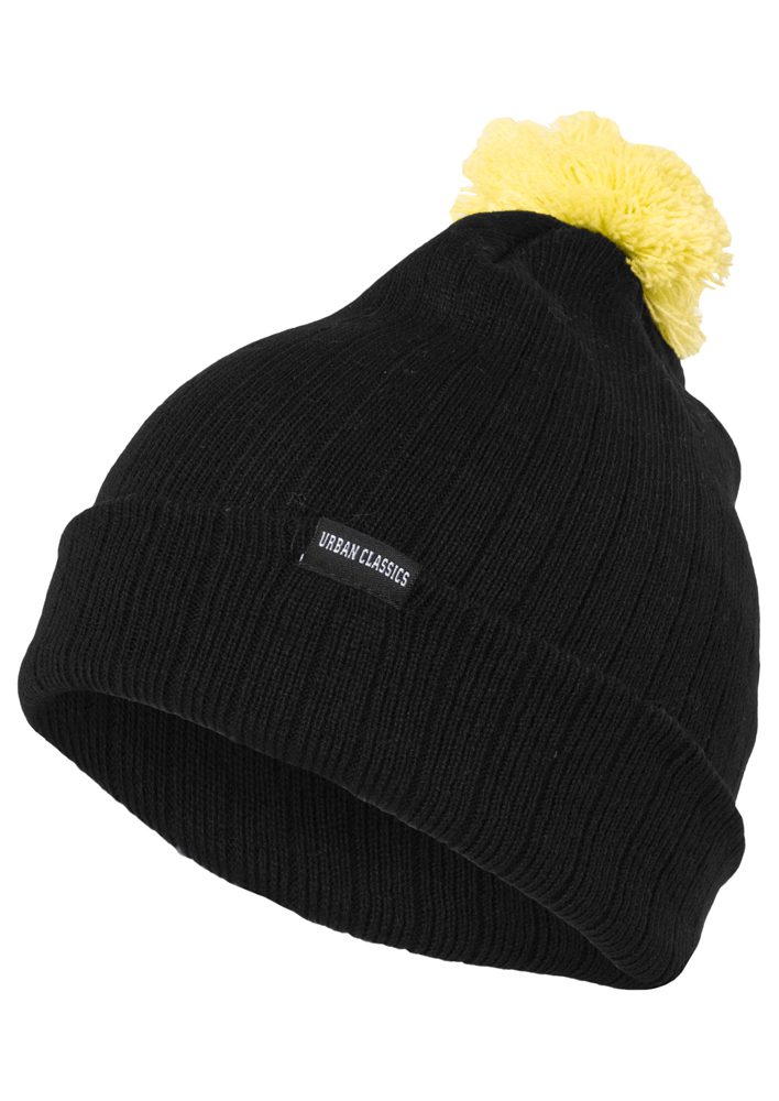Neon Contrast Bobble Beanie blk/yel one TB312