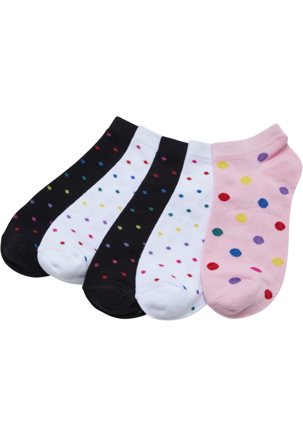 No Show Socks Rainbow Dots 5-Pack white/black/hibiskuspink TB6505