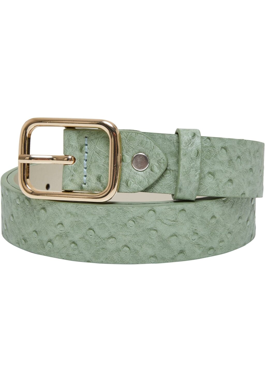 Ostrich Synthetic Leather Belt leaf/gold TB6434