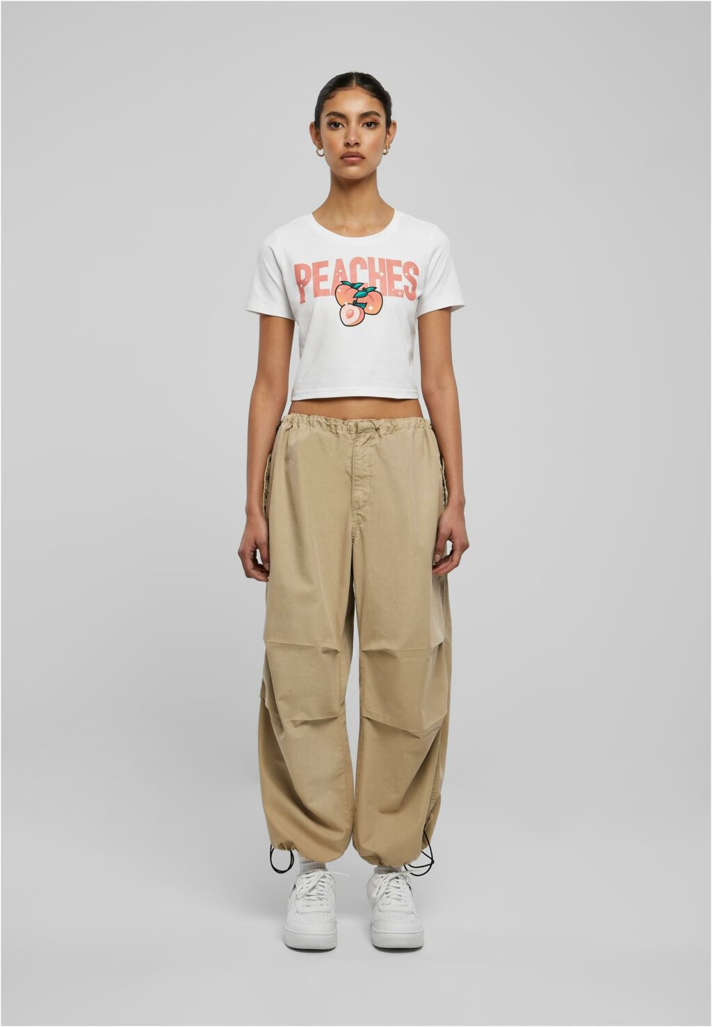 Peaches Cropped Tee white MST011