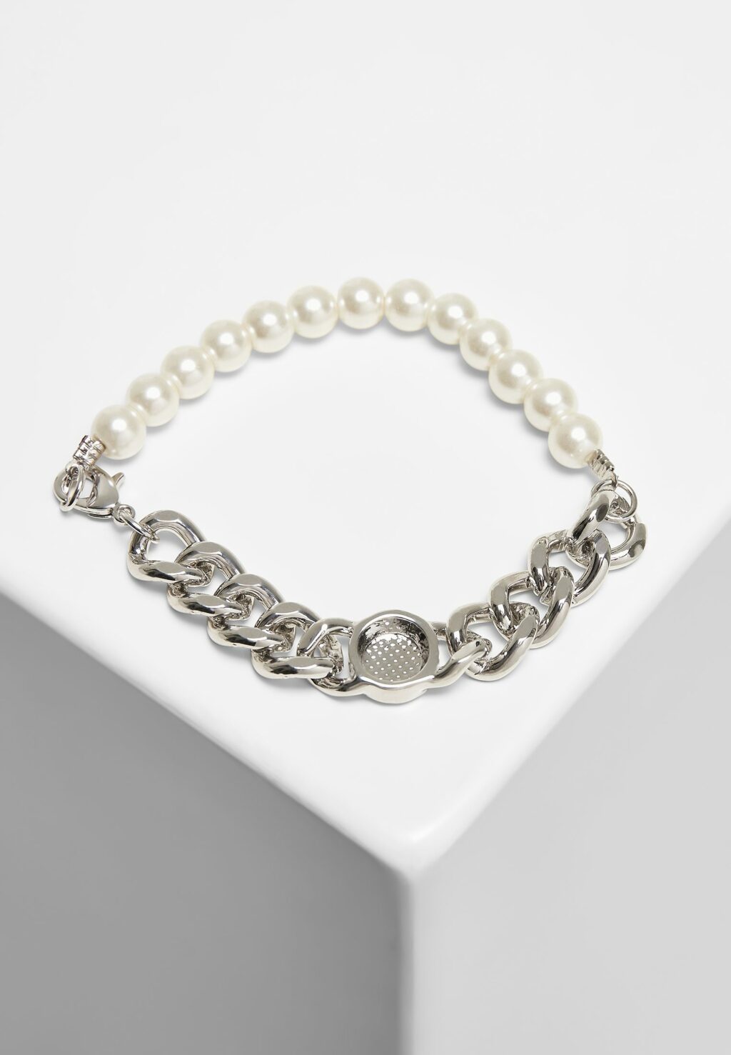 Pearl Flat Chain Bracelet silver TB4189