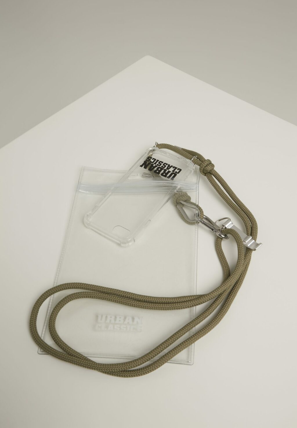 Phone Necklace with Additionals I Phone 8 transparent/olive one TB3301
