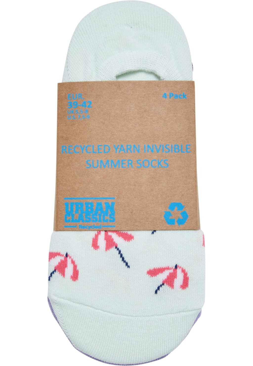 Recycled Yarn Invisible Summer Socks 4-Pack multicolor TB5179