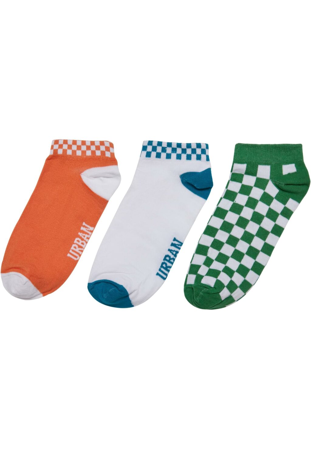 Sneaker Socks Checks 3-Pack orange/green/teal TB3387