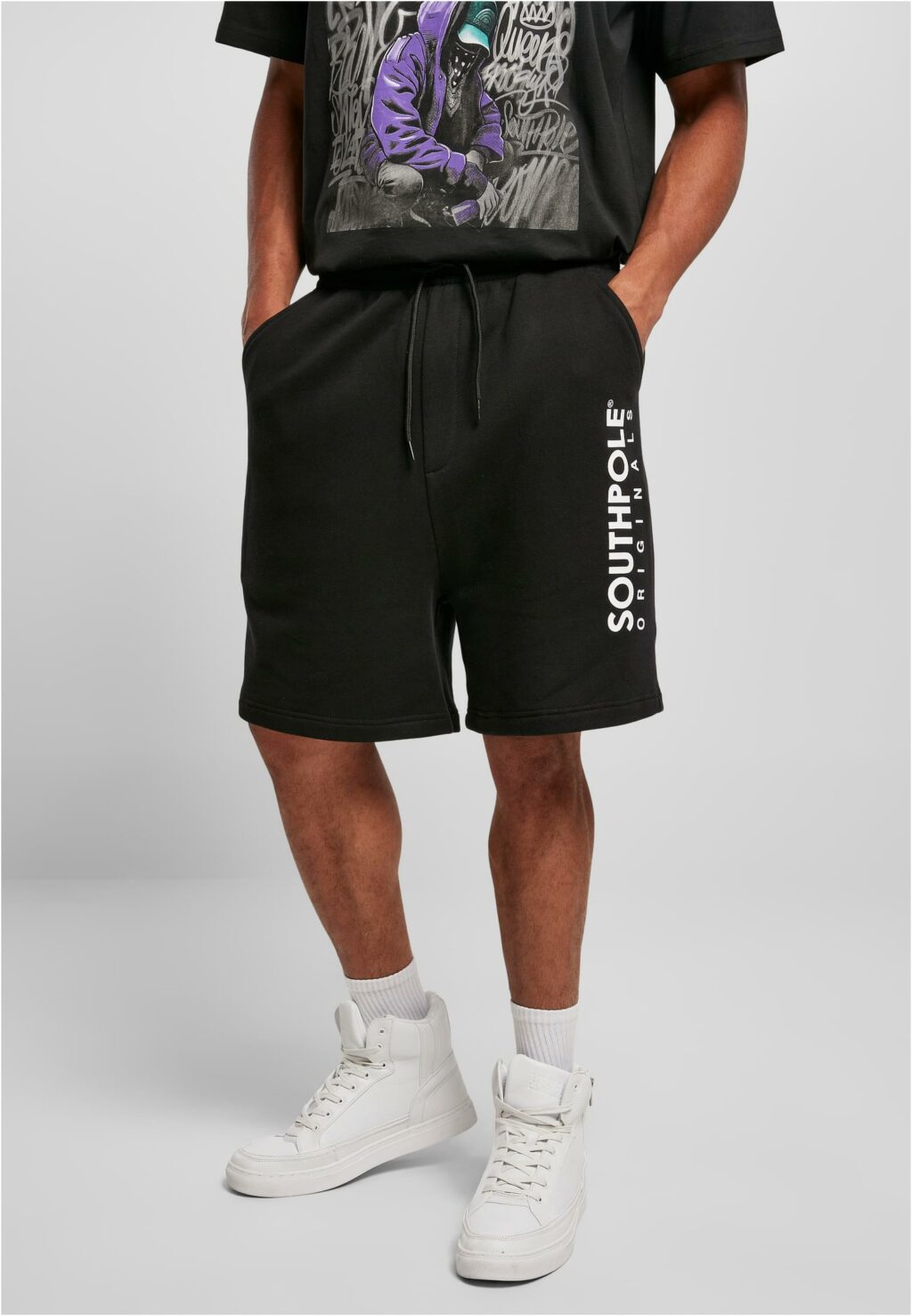 Southpole Basic Sweat Shorts black SP213