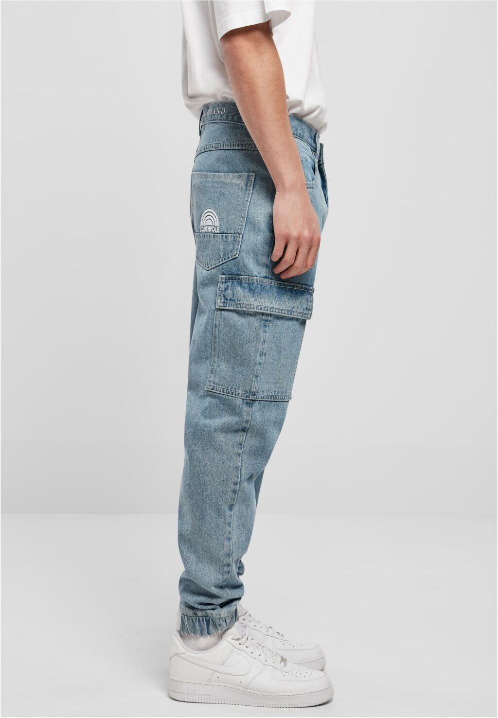 Southpole Denim With Cargo Pockets retro l.blue destroyed washed SP244